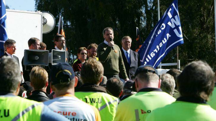 A TWU rally in Canberra. Photo: Andrew Taylor