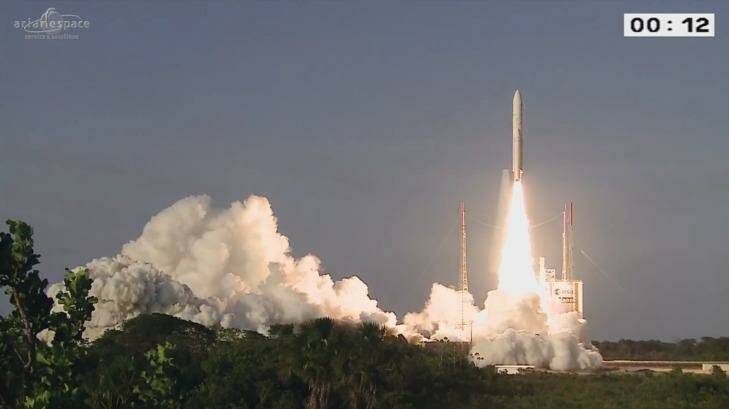 NBN's satellite Sky Muster launches from Guiana Space Centre. Photo: NBN / YouTube