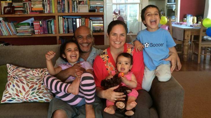 Nauru MP Roland Kun with his wife Katy Le Roy and family. Photo: Supplied