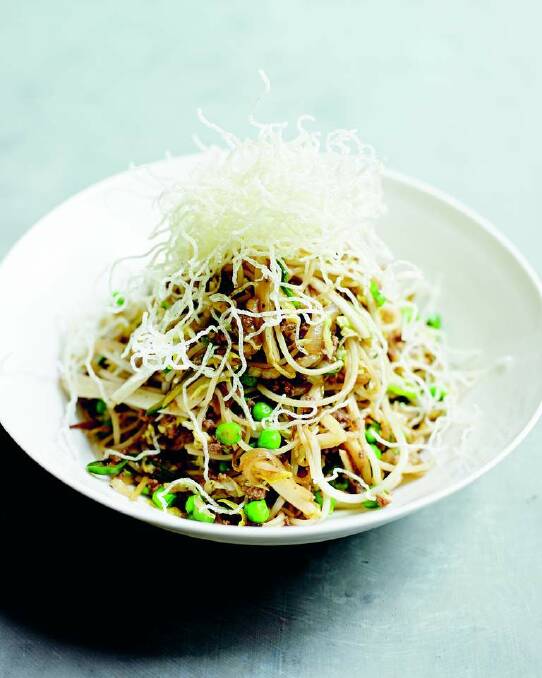 Karen Martini's chow mein <a href="http://www.goodfood.com.au/good-food/cook/recipe/chow-mein-20140123-31b4m.html"><b>(recipe here).</b></a> Photo: Jessica Dale