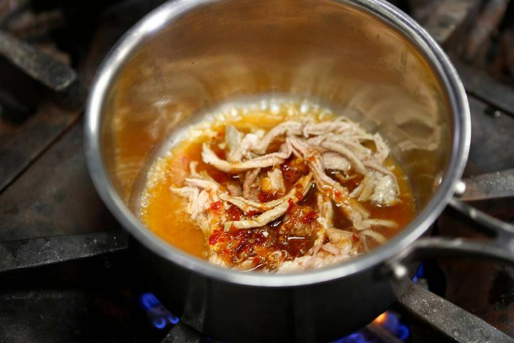 Place enough pork into a saucepan with the ... for the number of buns you're making. Photo: Eddie Jim
