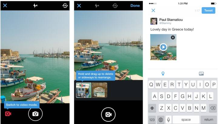 Twitter has launched a video function for its mobile app. Photo: Supplied