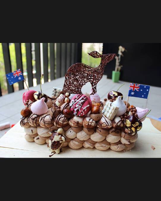 'In celebration of Australia Day I know Aussies love Rocky Road so I made a rocky road themed pavlova.' Photo: Facebook/Moana Kastler