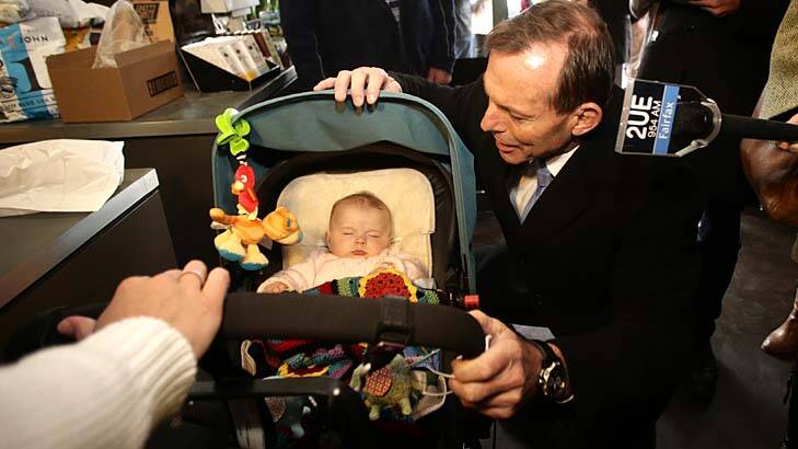 Prime Minister Tony Abbott concedes that he hasn't persuaded all on the merits of his paid parental levy policy but says he does not "break promises". Photo: Alex Ellinghausen