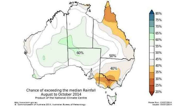 Most of eastern Australia can expect a dry-than-average coming three months. Photo: BoM