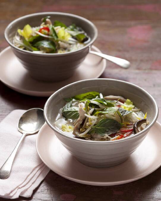 Karen Martini's Vietnamese chicken and rice noodle soup <a href="http://www.goodfood.com.au/good-food/cook/recipe/vietnamese-chicken-and-rice-noodle-soup-20121115-29eac.html"><b>(recipe here).</b></a>