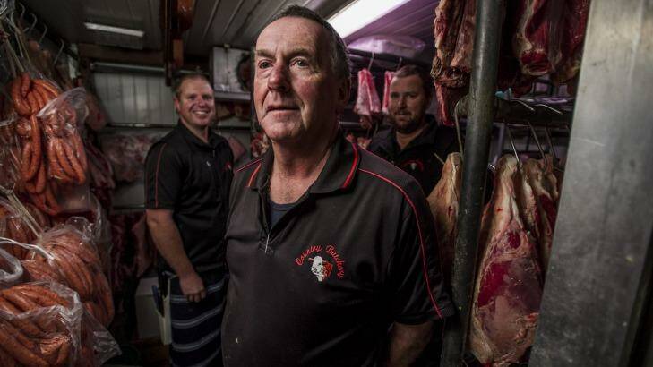 Butchers Adrian Gobbert, Paul Darmody and Sandy Tenkate of Counrty Butchery. Photo: Jay Cronan