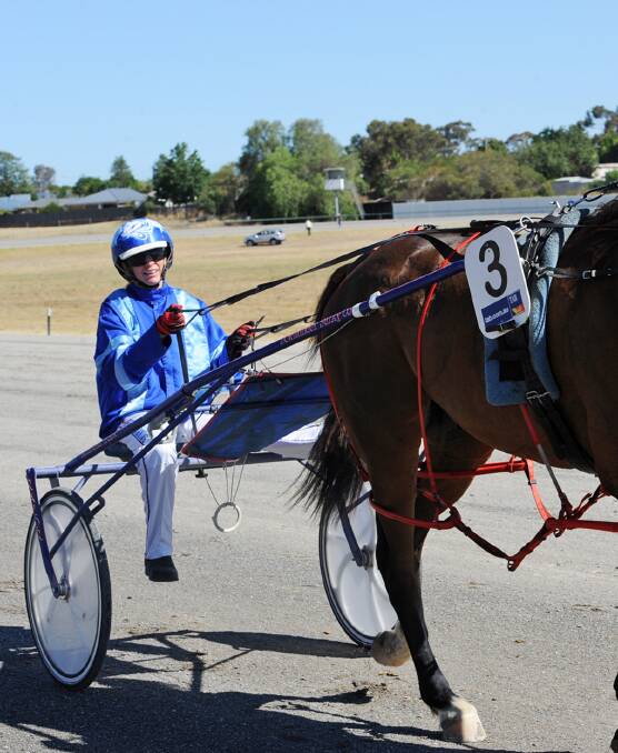 WINNER: Great Western's Kerryn Manning and Narra Operative after winning the last Stawell Pacing Cup. Pictures: KELLY McRAE