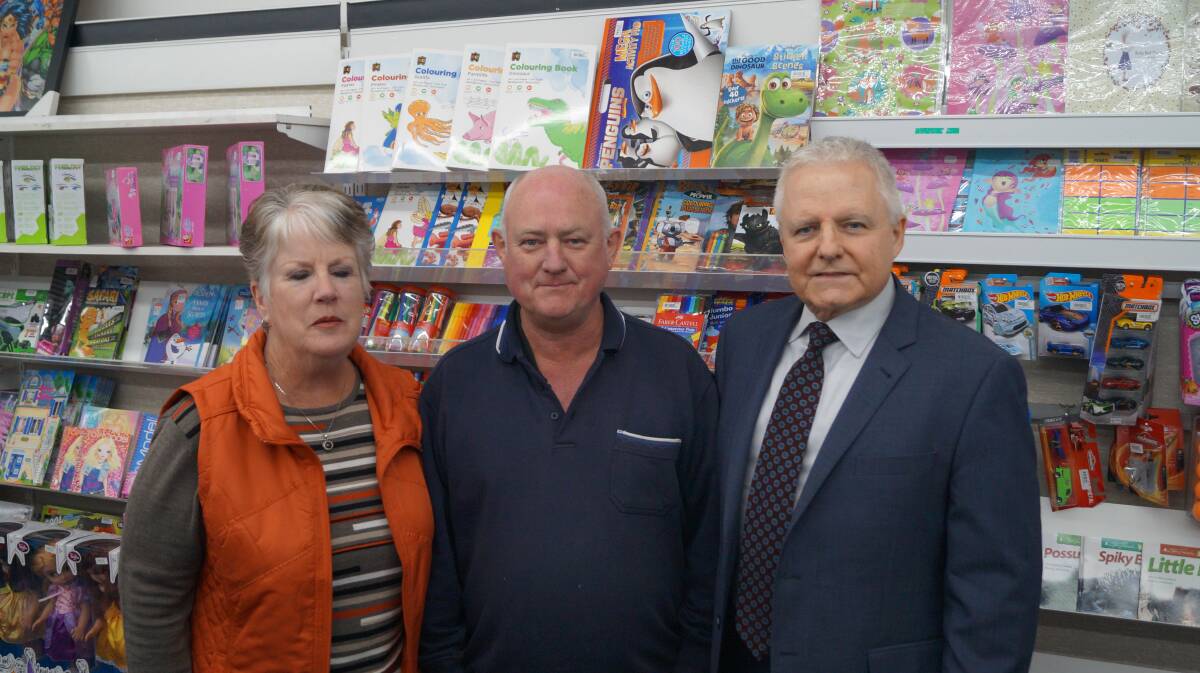 HURTING: Denise and Ian Pappin with state opposition small business spokesperson Neale Burgess.