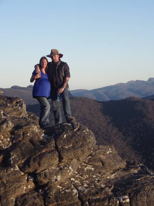 The happy couple, Bec van Roosmalen and Stuart Usherwood in the Grampians, where they will be married on Saturday.