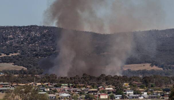 Smoke billows from a planned burn in the McCanns Bushland Reserve in Stawell on Saturday. Picture: THOMAS PARKES