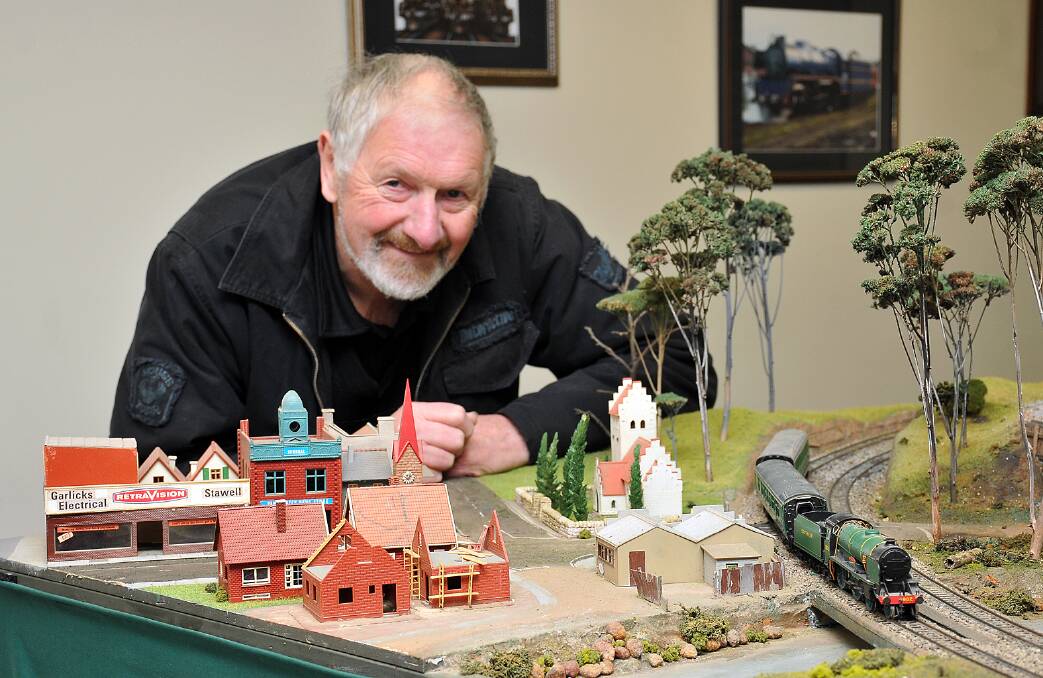 Grampians Model Railroaders club member David Burkhill is gearing up for the 16th annual Model Rail Exhibition. Here, he is pictured with one of the many layouts that will be on display. Picture: KERRI KINGSTON