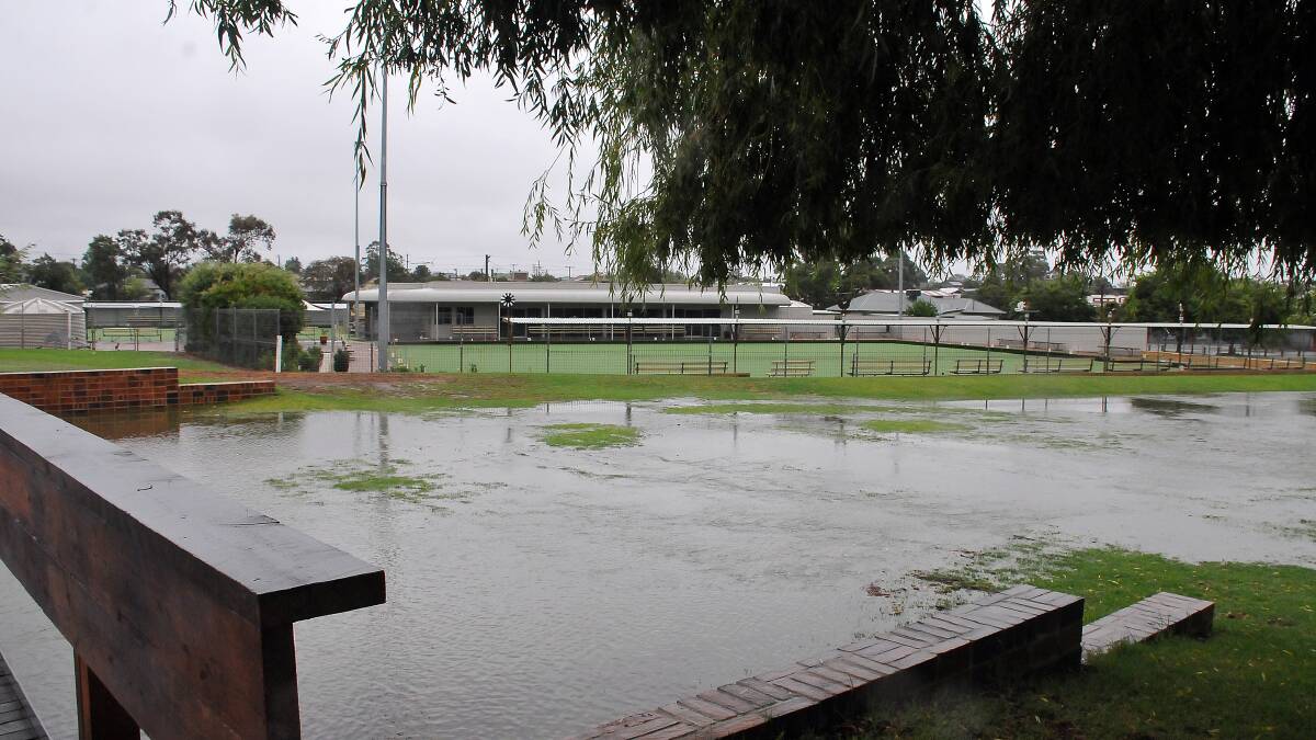 Cato Park was flooded near the spillway during the recent heavy downpour. Picture: KERRI KINGSTON.