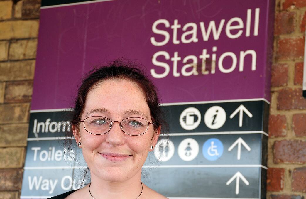 Nicole Powell, from Stawell uses the V/Line service to Ballarat on a weekly basis. She is happy with the services provided but finds it frustrating that there are not trains available and there is no ticket office on site. Pictures: KERRI KINGSTON