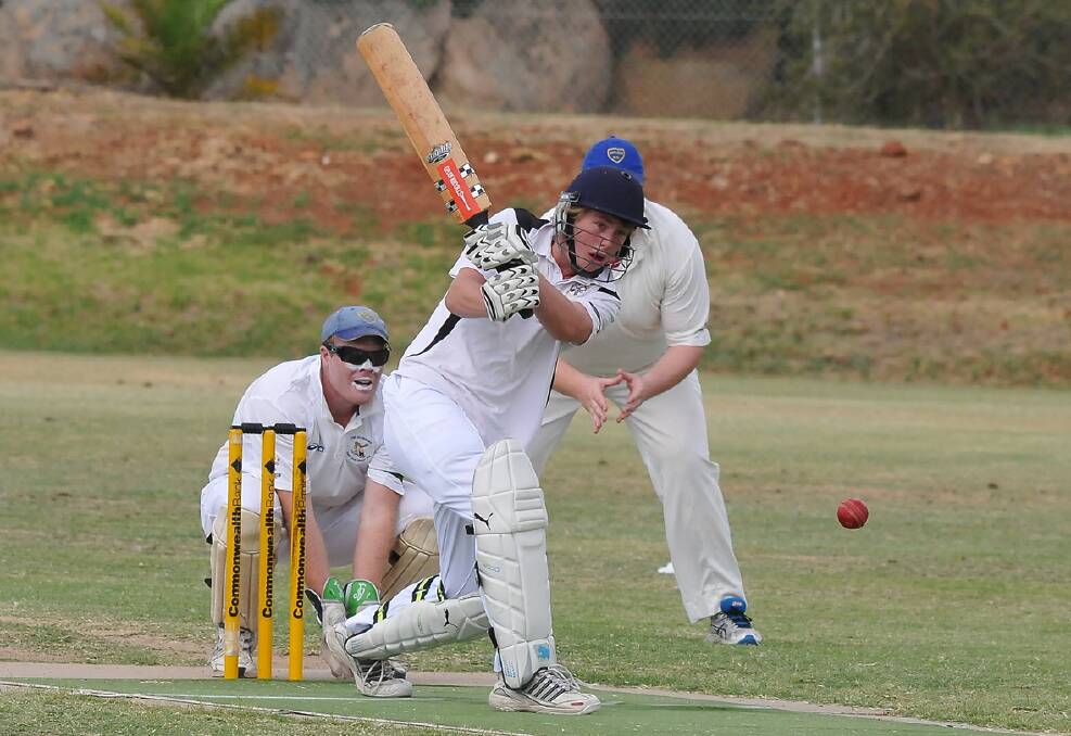 Pomonal A grade allrounder Matt Grinham looks for more runs with this shot during his innings against Youth Club last Saturday. Picture: MARK McMILLAN. 