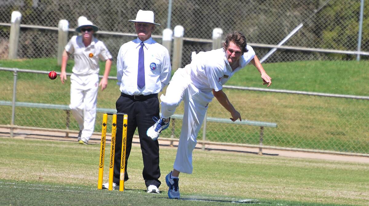 Swifts/Great Western’s Rick Peters sends down a delivery in Saturday’s clash with Tatyoon. Peters managed one wicket from four overs in his team’s first up victory. Picture: MARK McMILLAN
