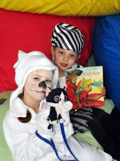 Pictured in their costumes for the National Book Week celebration are youngsters
Teagan and Lana. Picture: MARCUS MARROW.