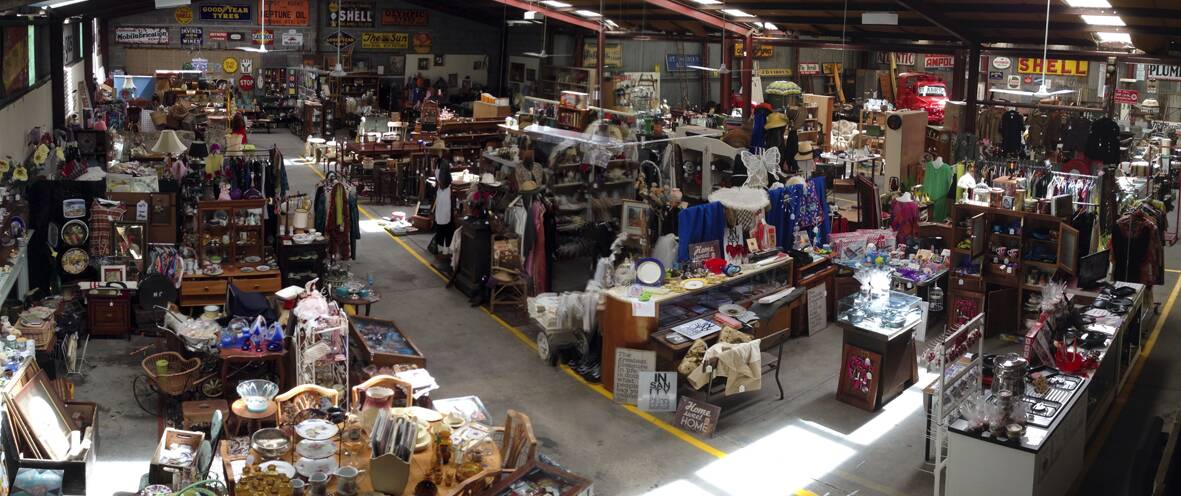 The Pickers Market building on the Western Highway showcases an extensive range of products.