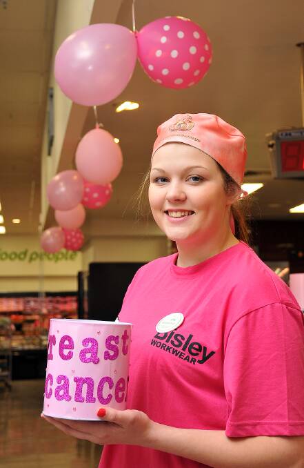 Claire Preston raised $1166.70 as part of a breast cancer fundraising campaign she initiated at Woolworths last week.