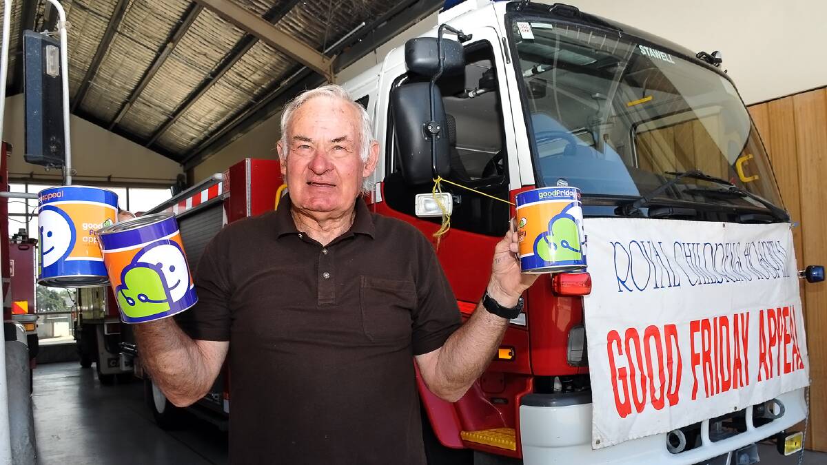 Since the early 1970s Stawell's Reg Smith estimates he has helped to raise more than $500,000 for The Royal Children's Hospital as part of the annual Good Friday Appeal. Picture: KERRI KINGSTON. 
