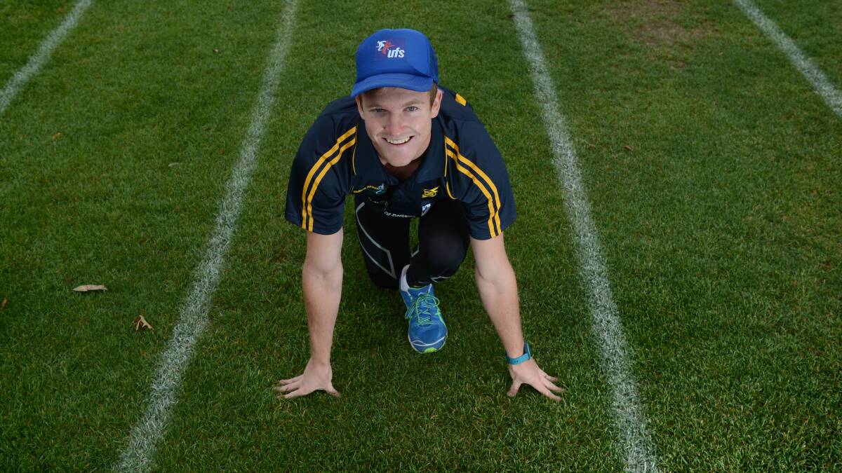 File photo: Matt Wiltshire before the 2013 Stawell Gift.