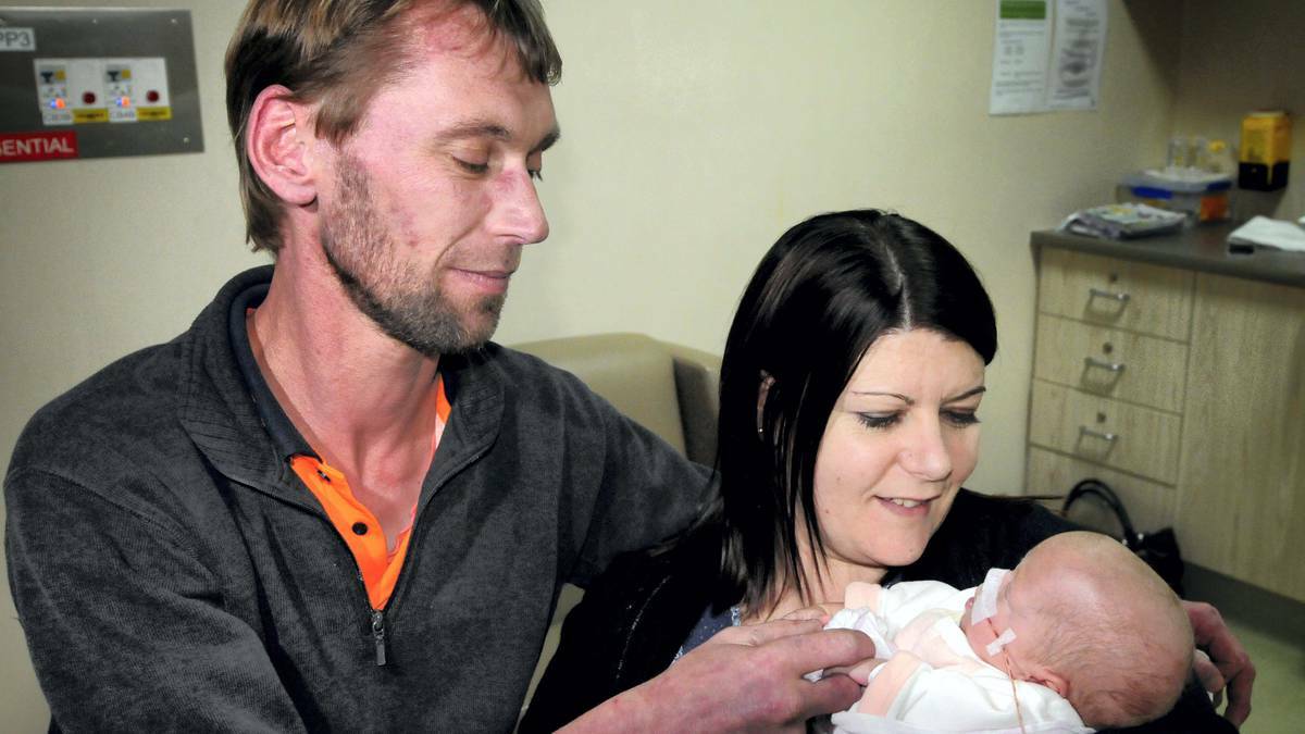 Brad and Allison Pinkard, of West Launceston, with baby Amelia.