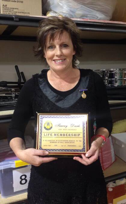 Tracey Dark was granted life membership of the Wimmera Football Netball League at the season presentation on Monday night.