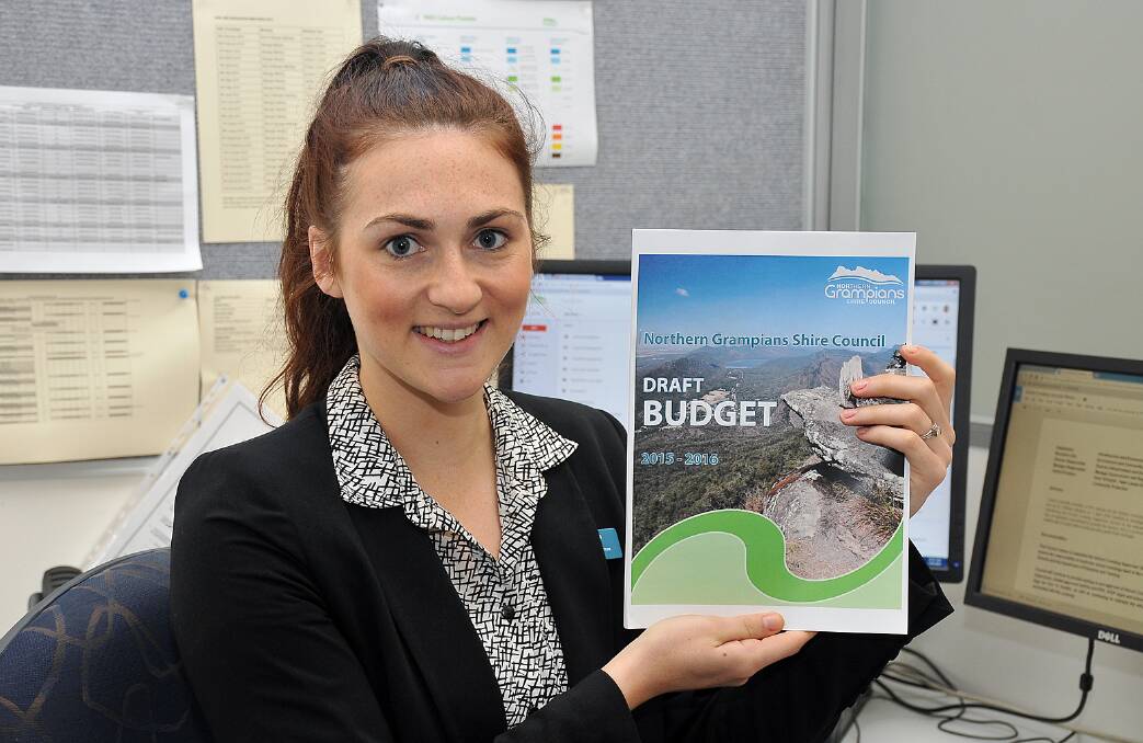 Lauren Iseppi from the Norther Grampians Shire with a copy of the draft budget available at the shire. Picture: Kerri Kingston