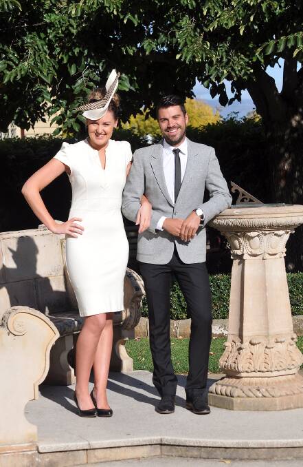 Fashions will take centre stage on Saturday at Central Park, when Crocodile Gold sponsors the annual ladies day and fashions on the field. Casey Walker and Kieran Ryan are pictured all dressed for the fashions stakes. Picture: Kerri Kingston