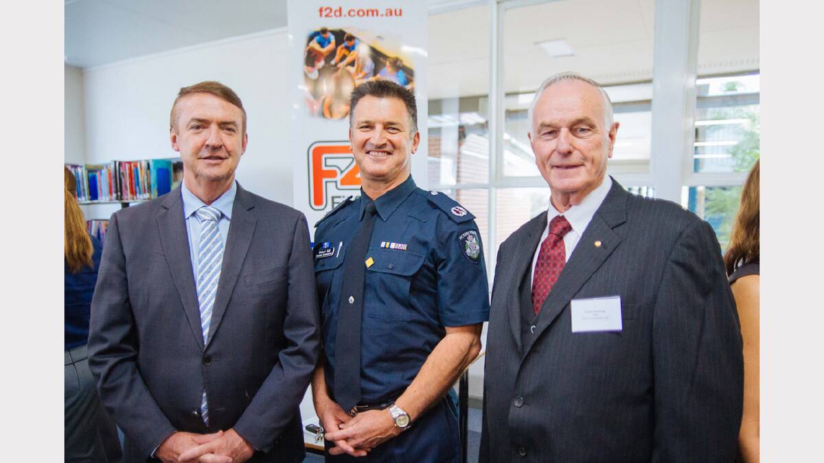 Pictured at the Fit2Drive launch L-R Transport Minister Terry Mulder, Assistant Commissioner Robert Hill and Fit2Drive foundation secretary Graham Spencer.