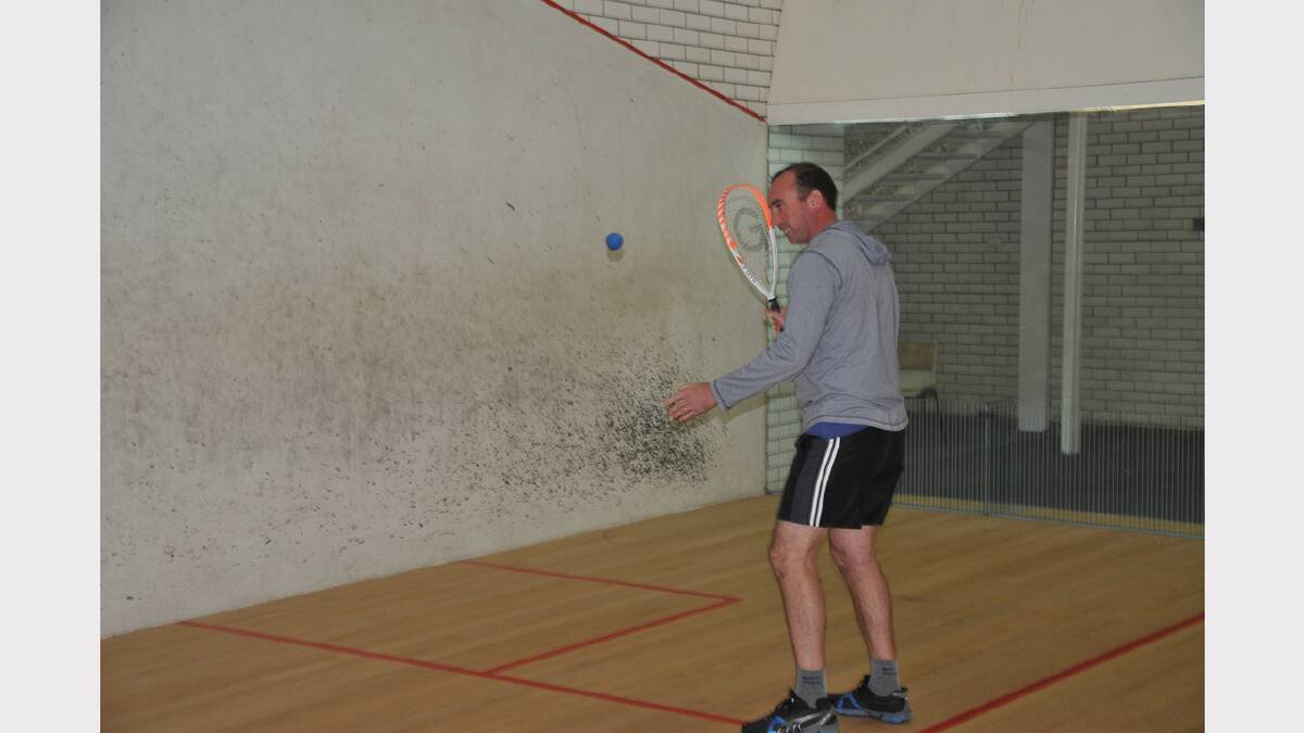 Matt Monaghan in action on the racquetball court.