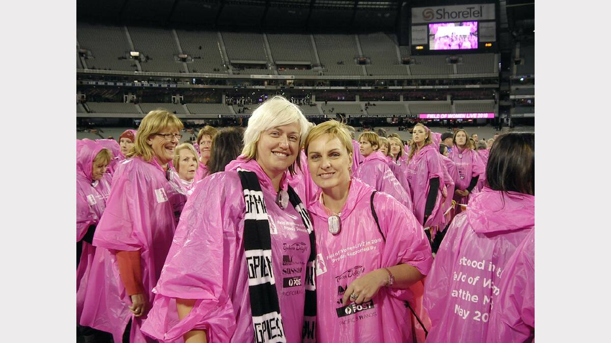 Friends Sally Perry and Kerrie Skene, pictured at the 2010 Field of Dreams, will return to the Melbourne Cricket Ground in May.