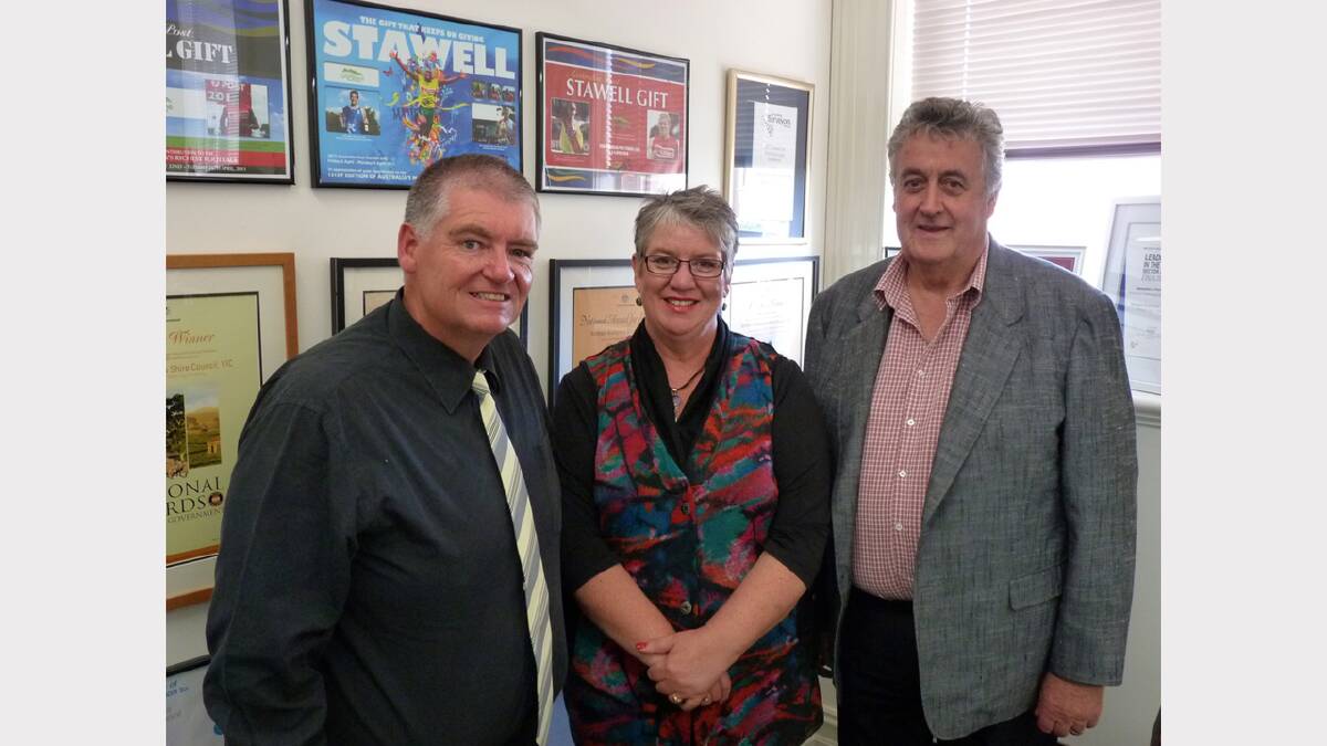 Pictured celebrating the national award L-R Acting Director Economic and Community, Greg Little, Chief Executive Officer Justine Linley and Mayor Cr Murray Emerson.