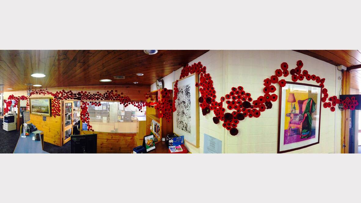 The poppies when they adorned the walls at the Stawell Library.