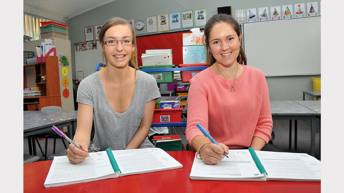 Hannah Davis (left) and Kate Hargreaves will return to the classrooom this week, but this time as graduate teachers at Stawell 502 Primary School. Picture: KERRI KINGSTON