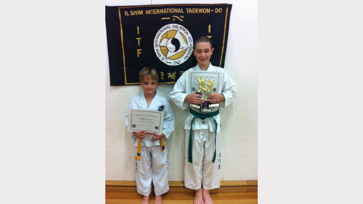 Bradley Carter and Joshua Hyde who competed in the state Taekwon Do championships.