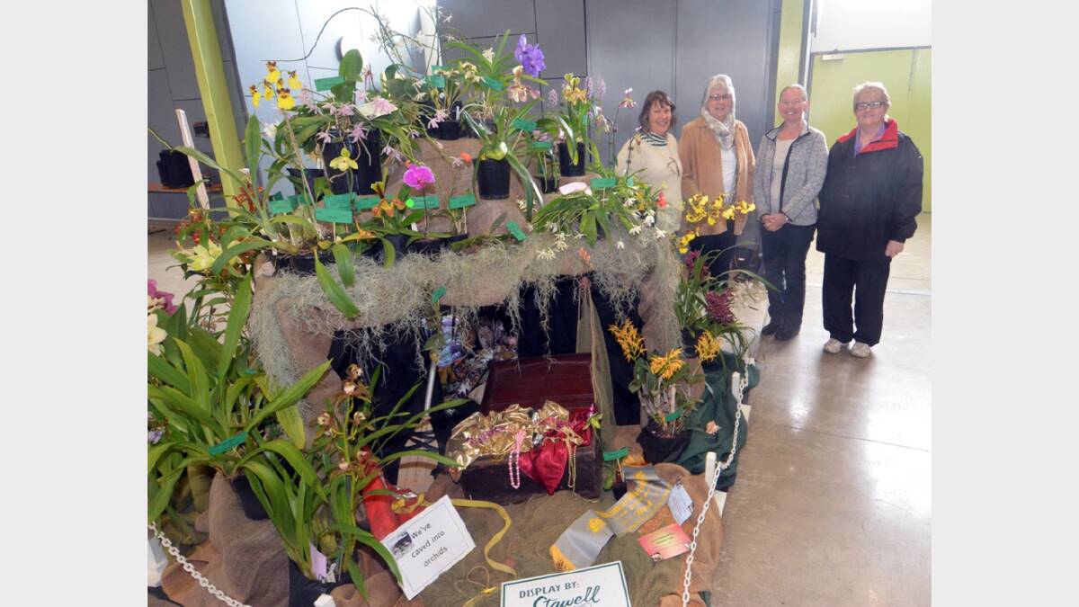 Stawell Orchid Society members Liz Notting, Barbara Welsh, Bernadette Matthews and Anne Gardiner are pictured at the annual challenge in Shepparton.