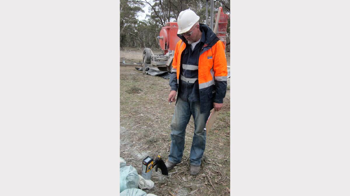 Exploration Manager Wess Edgar checks samples for Navarre Minerals, who have welcomed aboard a new partner in its Bendigo Gold province.