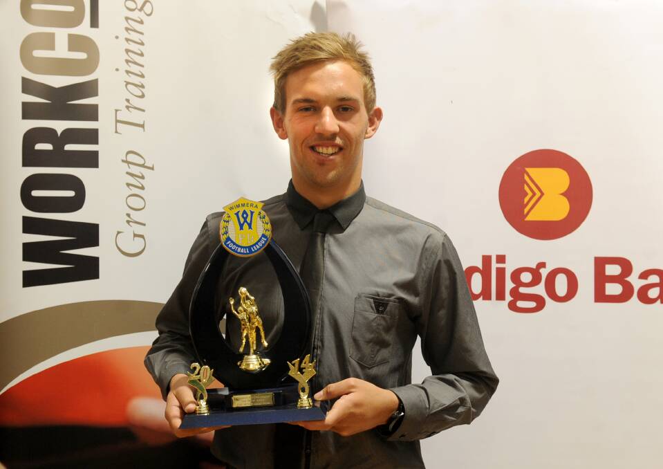 Jake Peters was voted the Wimmera Football League's best opposition player in the 2014 season.