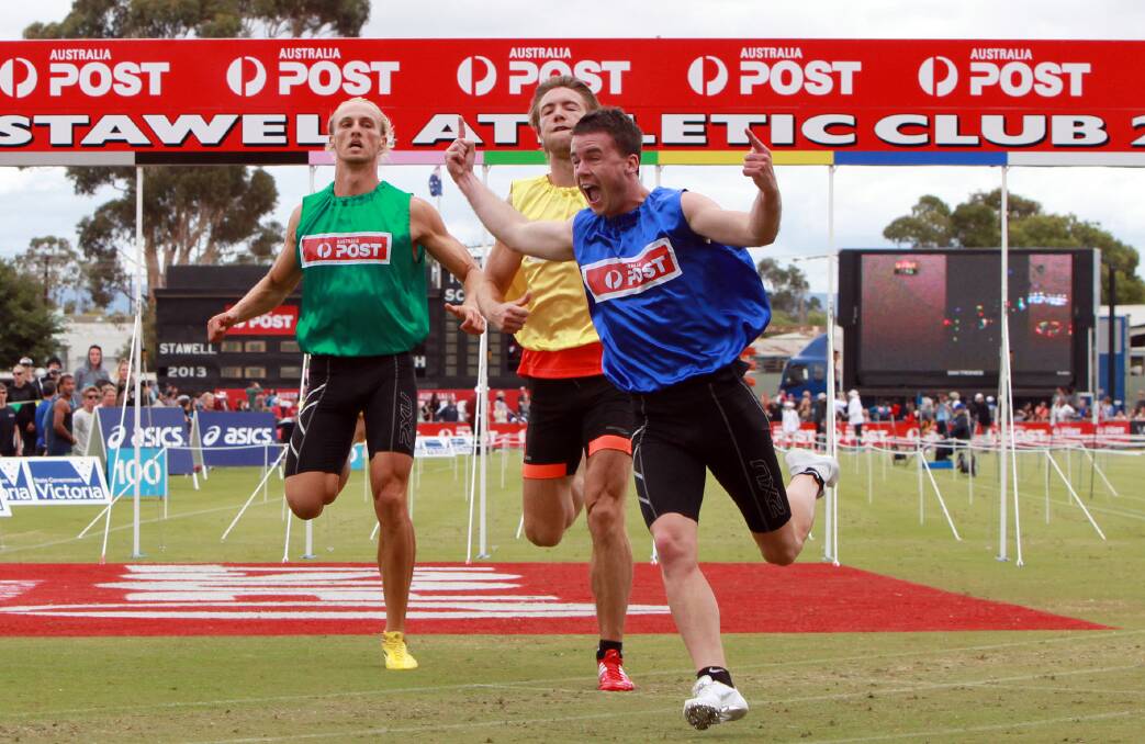 Tasmanian sprinter Andrew Robinson wins the 132nd Australia Post Stawell Gift in a thrilling finish at Central Park on April 1st. Pictures: KERRI KINGSTON
