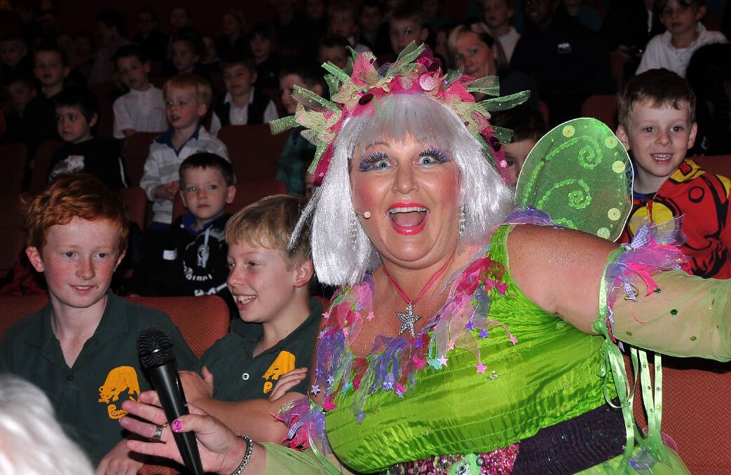 The fairy godmother at a performance at the Stawell Entertainment Centre attended by schools from across the region.