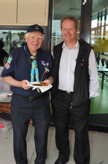 John Wilson from Scouts Australia and Tony Dark from the Northern Grampians Shire Council discuss the progress of the operation to return Scouts to Stawell.