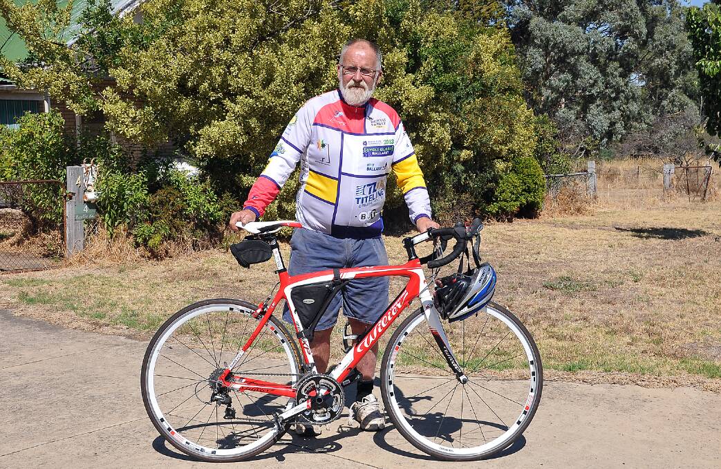 Stawell cycling enthusiast, Gerard McAloon is gearing up for the Fiona Elsey Cancer Research Institute 2014 Cycle Classic in Ballarat. Picture: KERRI KINGSTON.
