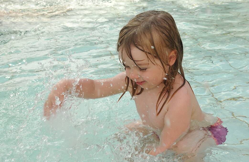 Two year old Holly from Wollongong enjoys her time in the cool water.
