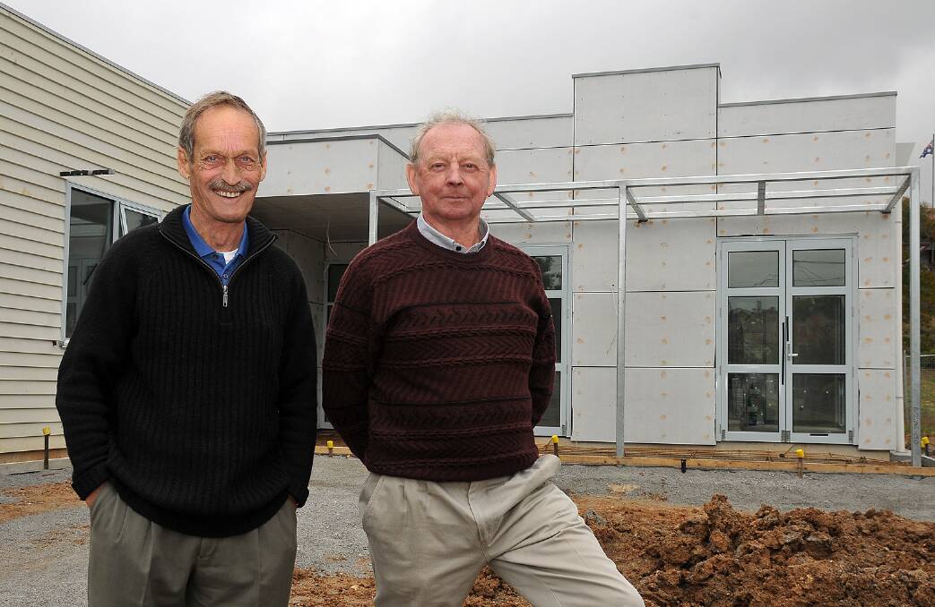 Newly elected president Howard Cooper (right) and the newest member appointed to the Stawell Regional Health Board Barry Marrow, look over the accommodation facility. Picture: KERRI KINGSTON