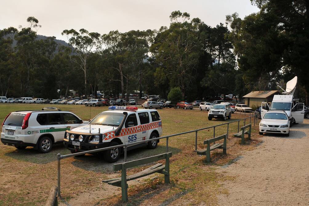 Emergency authorities gather at the town. Pic: Ben Kimber
