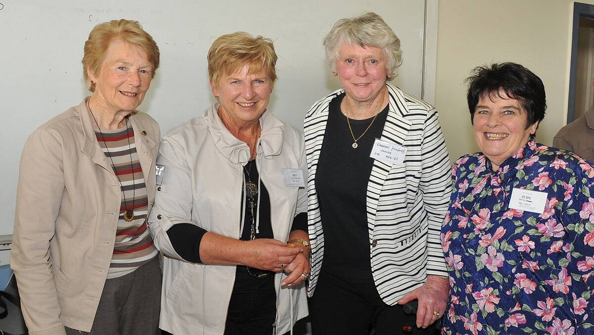Ready for roll call former students L-R Lois Brown, Bev Wart, Janice Graham and Judy Beck. 