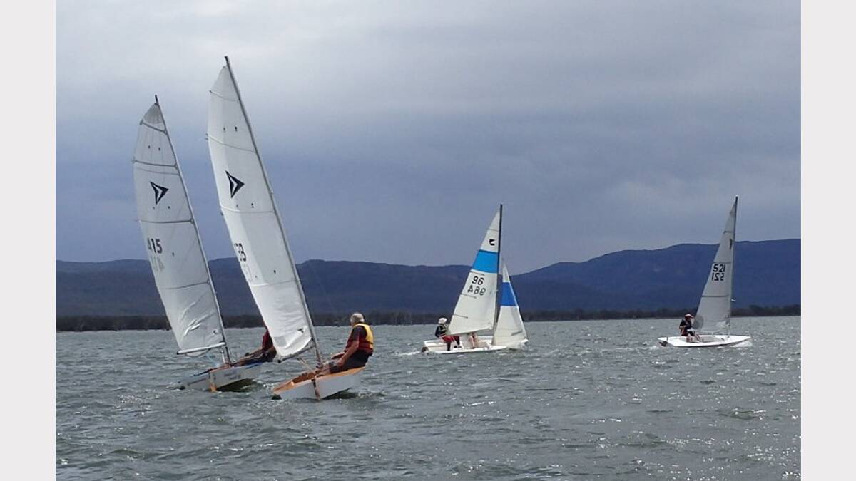 Johno Knight leads the fleet in the Stawell Yacht Club's pennant race.