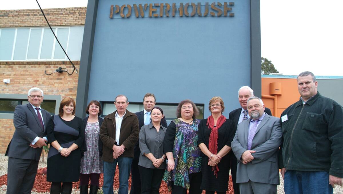 L-R Member for Ripon Joe Helper is pictured at the offi cial opening of the Powerhouse building with Powerhouse Alliance members Kathryn Clayton, Carolyn Russell, Colin Konig, Lili Gorter, Member for Western Victoria David O’Brien, Penelope Ridd, Carleen Grace, Greg Murray, Bernie O’Connor and Anthony Whelan. 