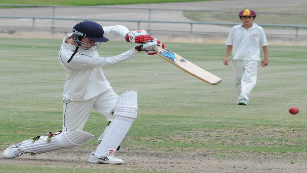 Swifts/Great Western opening batsman, Jacob Seeary, launches into this straight drive last season. The Grampians Cricket Association 2012/2013 season kicks off on October 13. Picture: MARK McMILLAN
